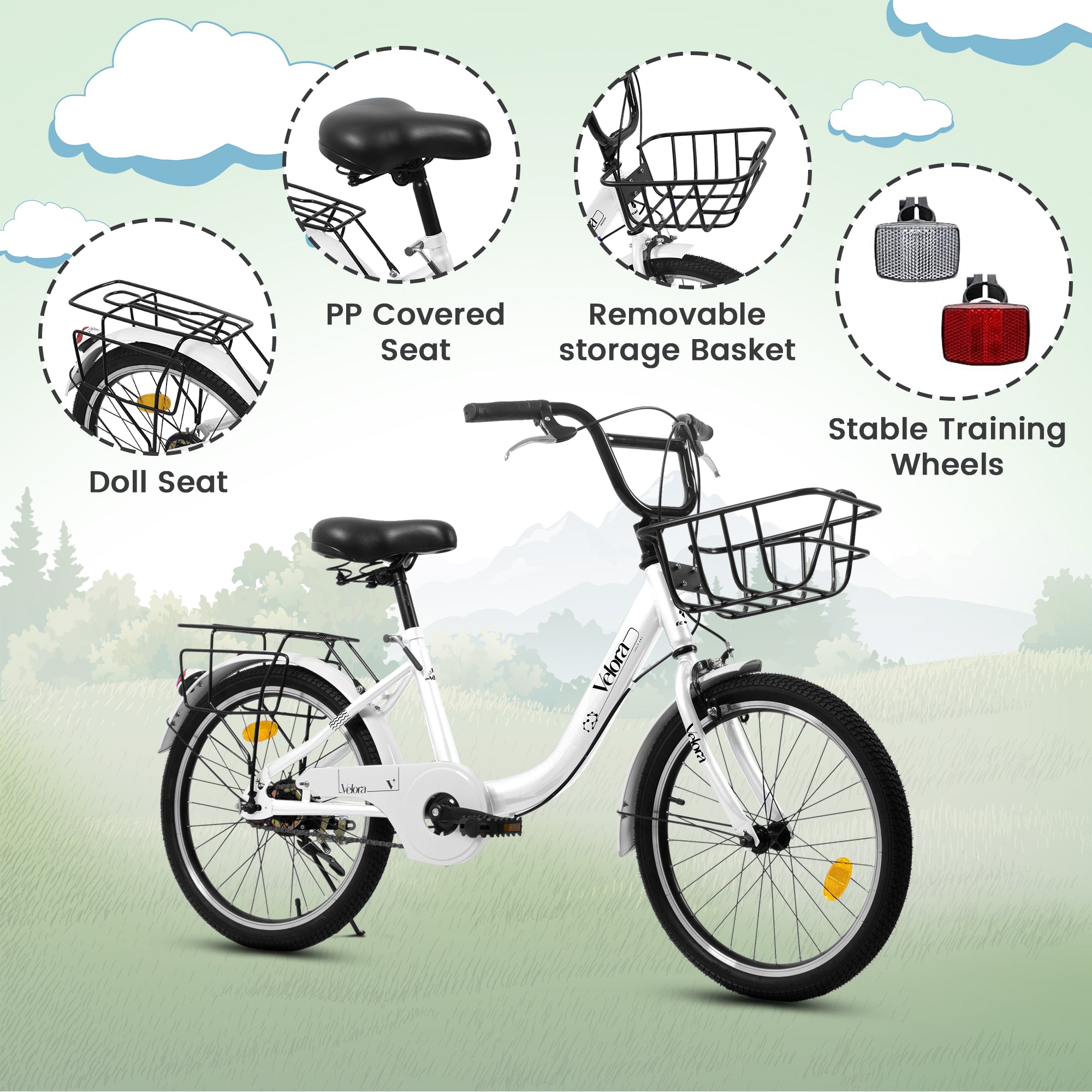 A20182 Vélo enfant de 20 pouces pour garçons et filles