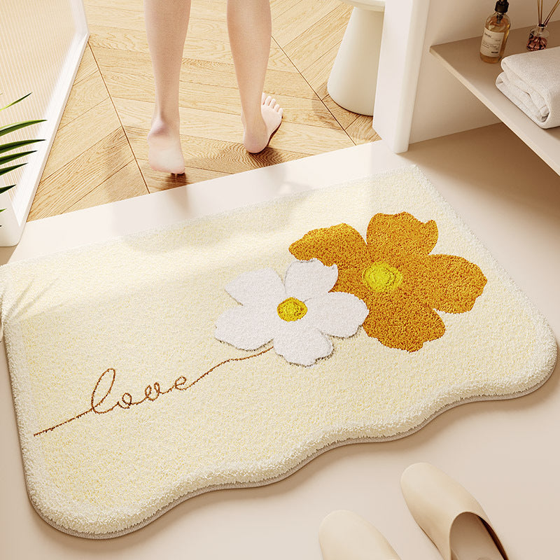Tapis de salle de bain en peluche épais absorbant l'eau