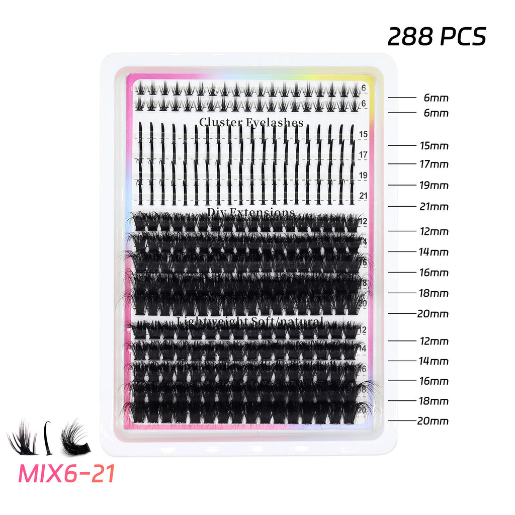 Faux cils segmentés de style féodal et mal emballés