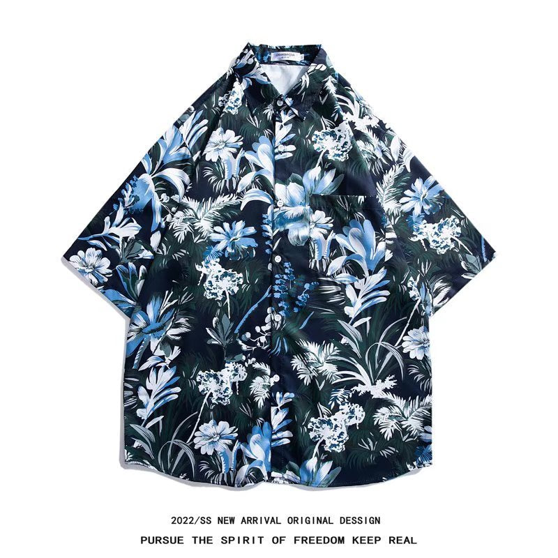 Chemise à manches courtes de plage hawaïenne pour hommes