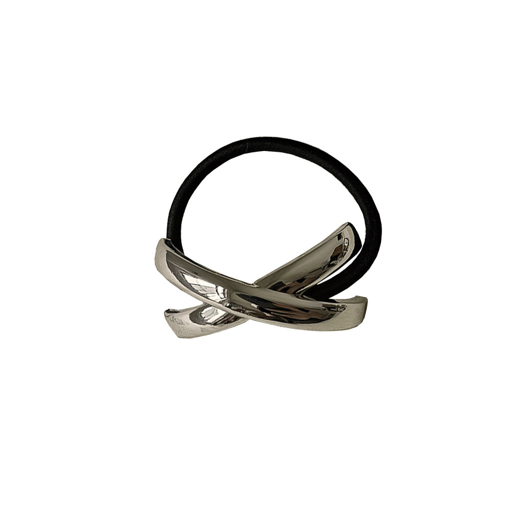 Géométrie métal concave-convexe élastique tempérament cheveux anneau corde de cheveux