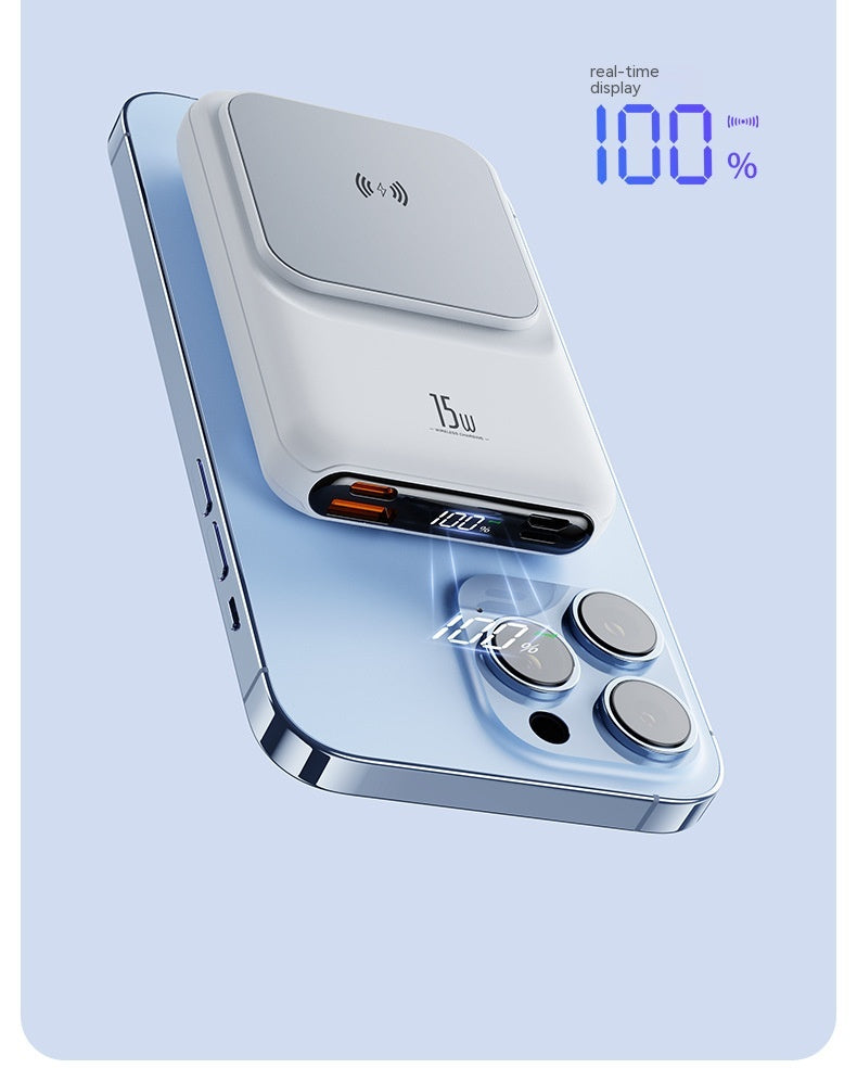 Banque d'alimentation sans fil magnétique avec câble Puissance mobile 10000 MA