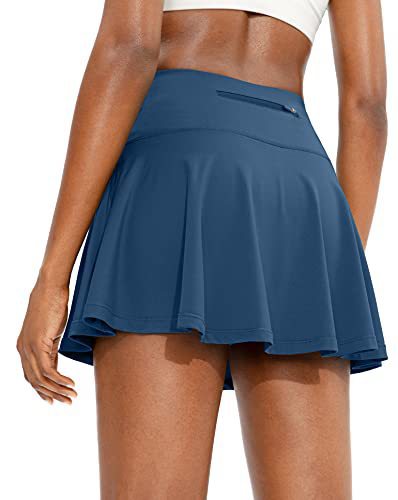 Couche de base nue Fitness antidérapant Yoga plissé Jupe Midi Badminton Sports Bac de danse