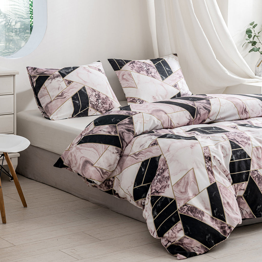 Accueil Textiles Literie Transfrontalière Exclusive Colorée Géométrique Marbré imprimé