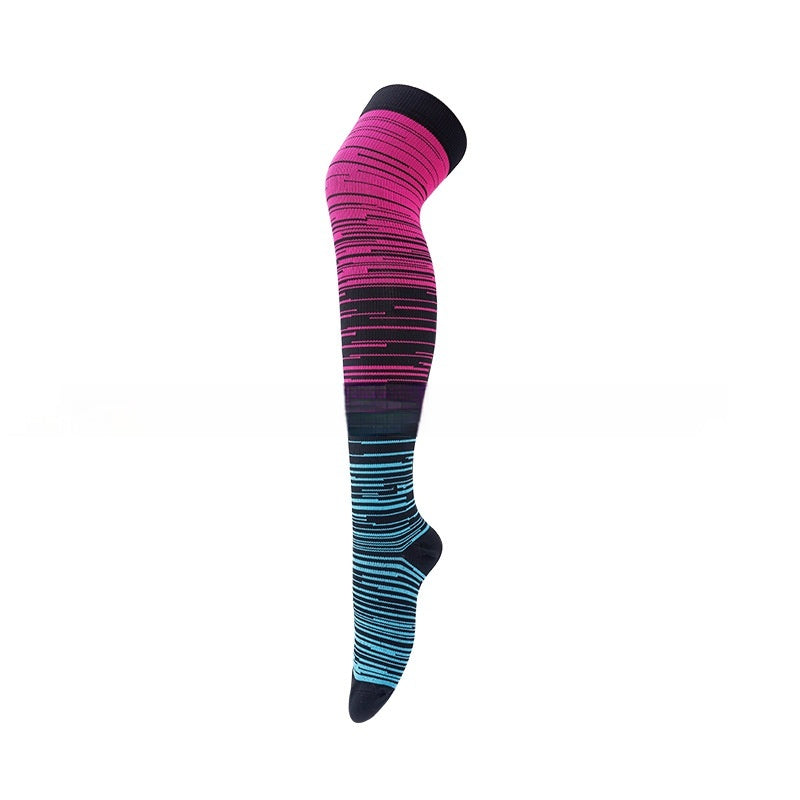 Chaussettes de sport élastique de plein air à vélo longue compression