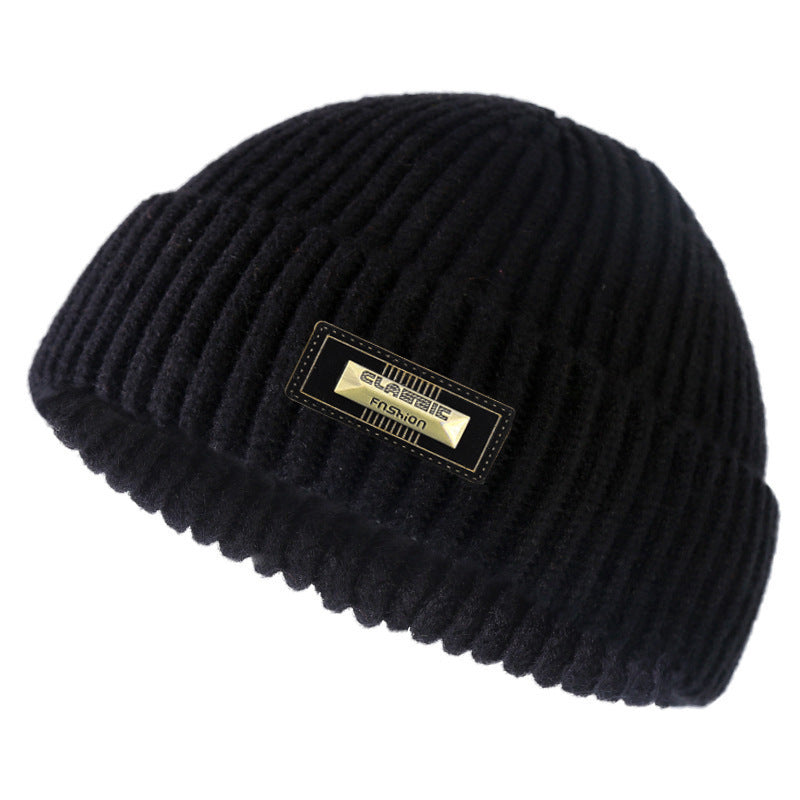 Chapeau à mailles chaudes à double couche en laine mode