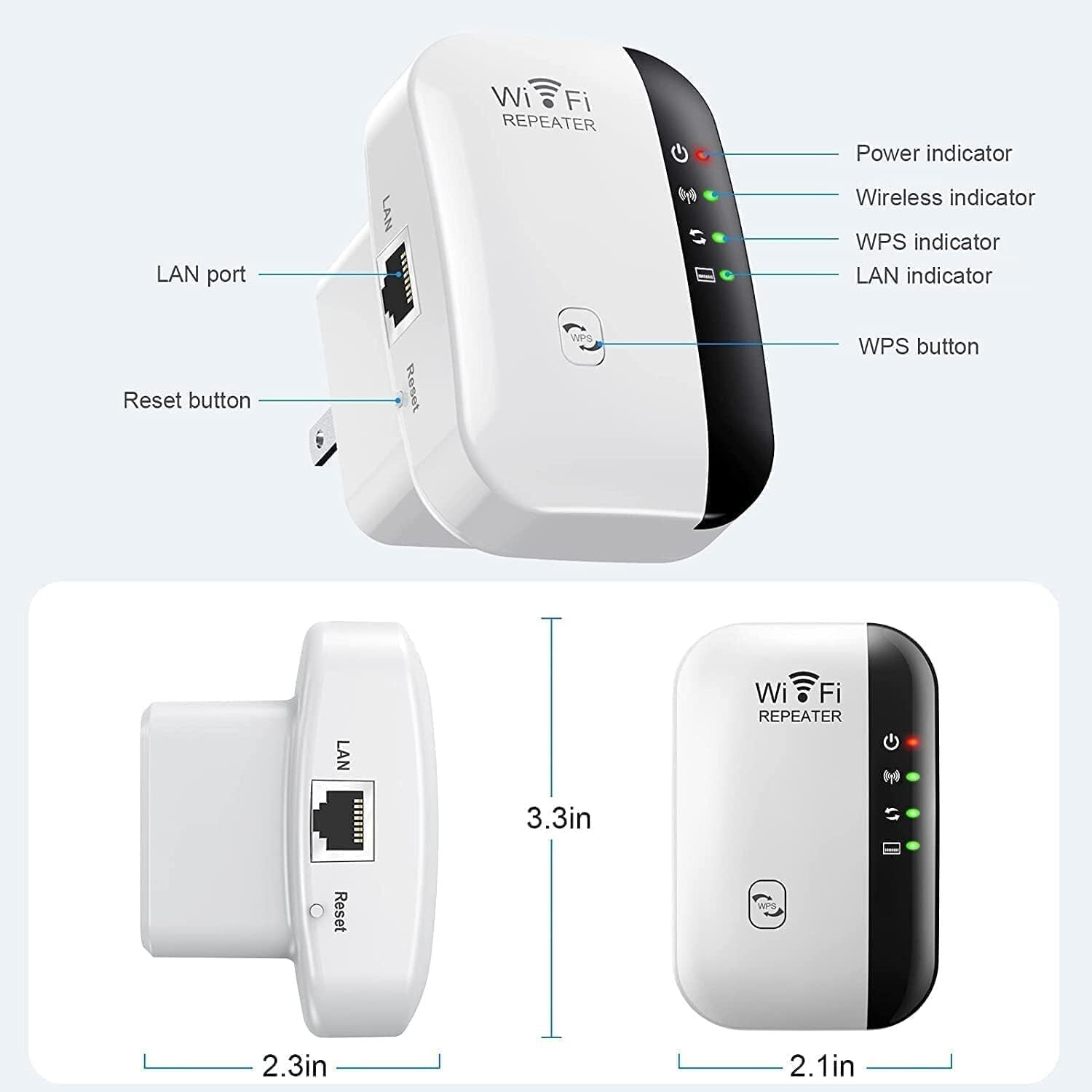Amplificateur de signal sans fil de répéteur Wifi Enhancer réseau étendu EU US Home Router 300m T