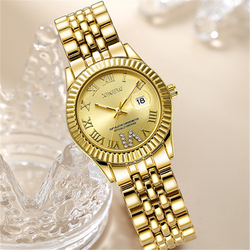 Ceinture d'alliage occasionnel de mode pour enfants Calendrier Montre Quartz