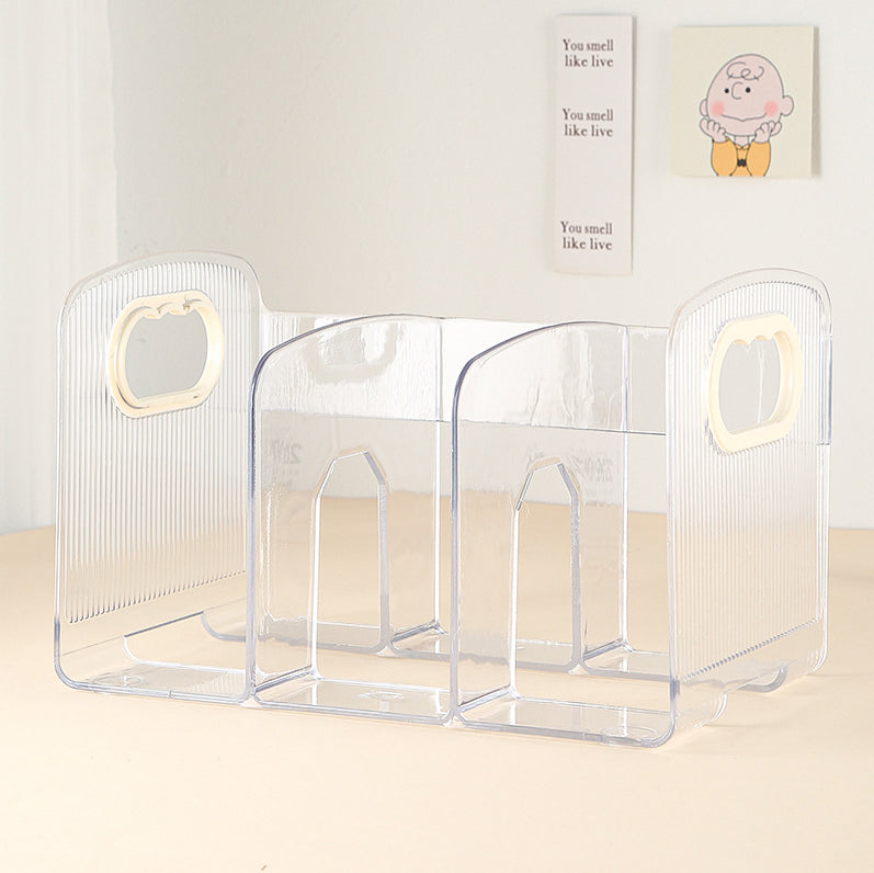 Bibliothèque intégrée 3 compartiments-transparent-PET-1 pièce