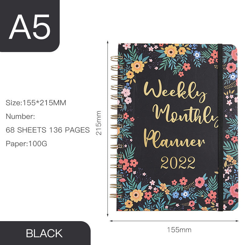 Calendrier annuel A5 Coil Notebook Livre anglais