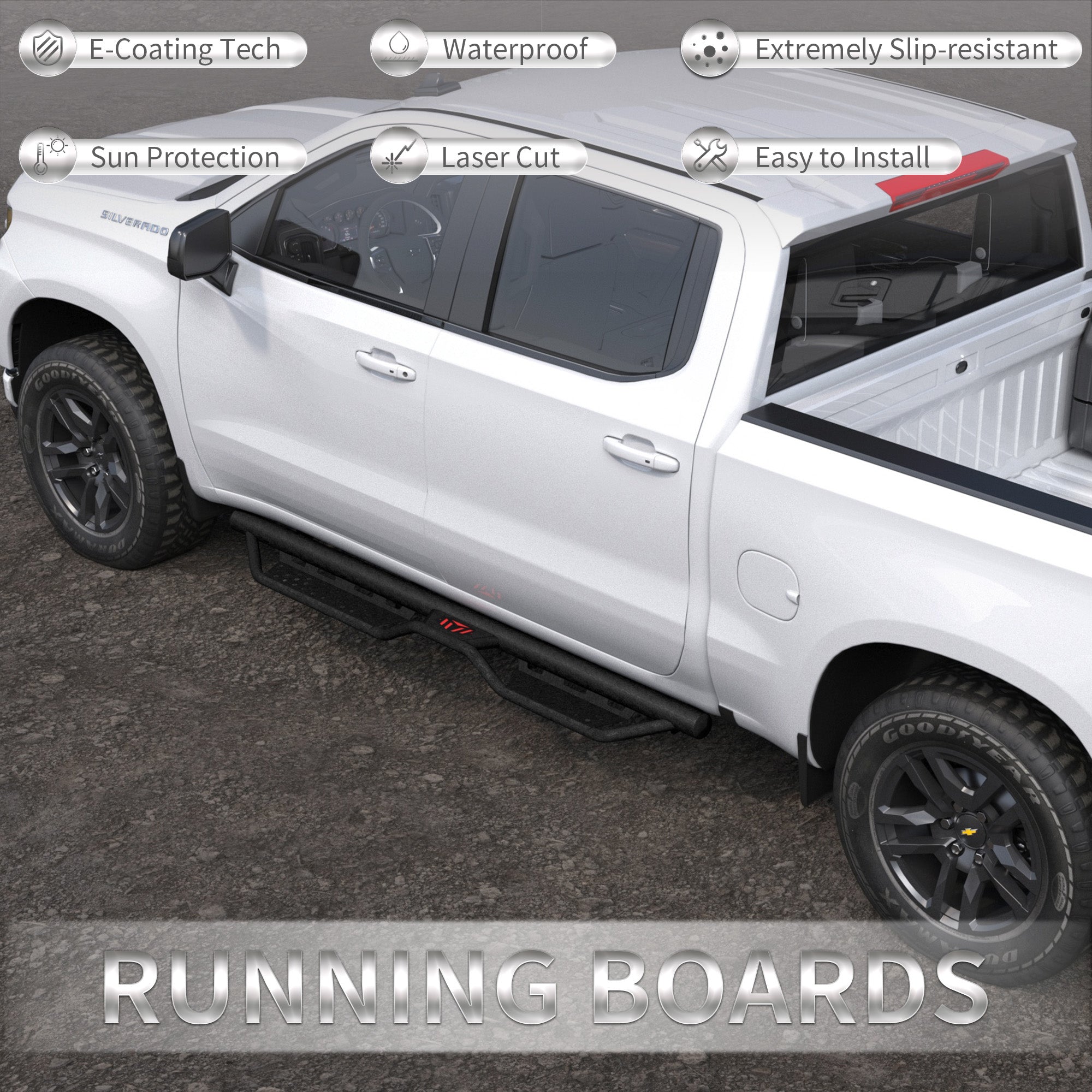 Conseils de course de cabine compatibles pour 2019- Chevy Silverado & GMC Sierra 1500/2020- Chevrolet