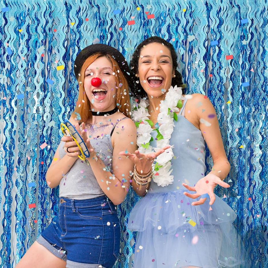 Rideaux Revêtement pour les parties Sparkle Metallic Wavy Foil Fringe Rideaux Revêtement pour les parties