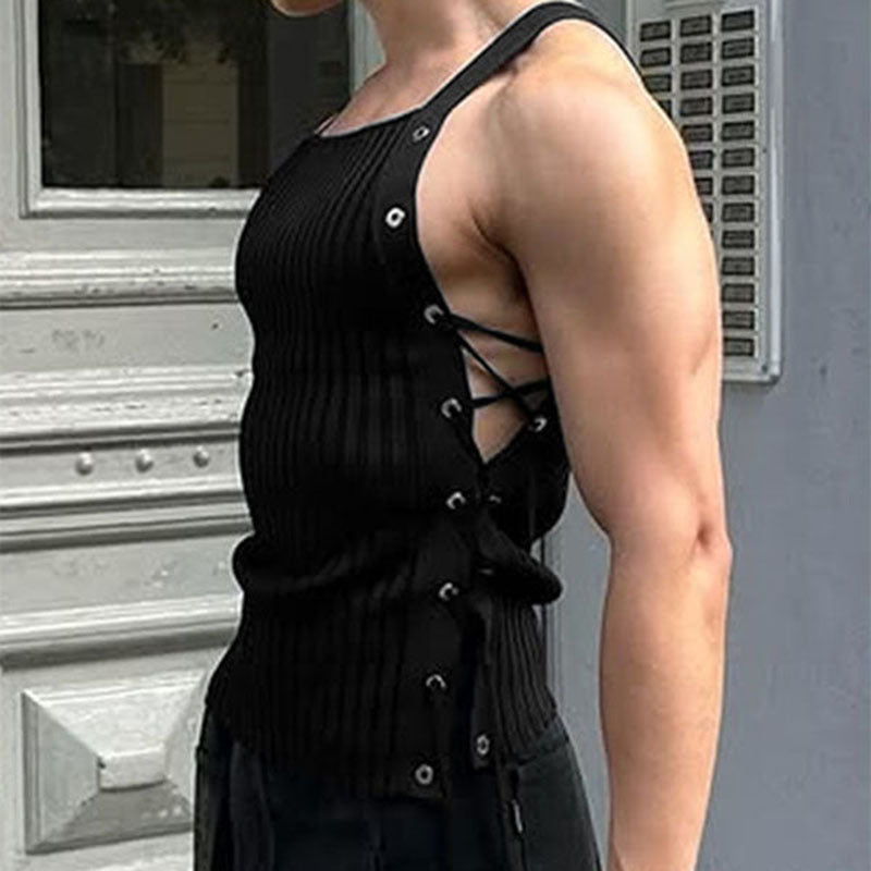 Hommes Strappy Breathable Hollow-Out Veste