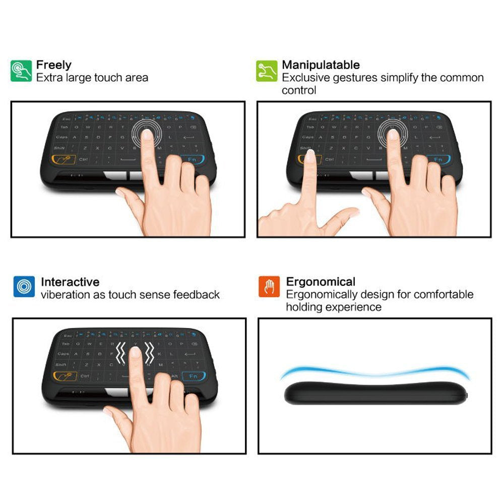 Mini H18 Clavier sans fil 2.4GHz AirFly Mouse Télécommande Jeu Touchpad pour Android TV