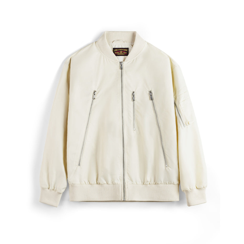 Veste pilote casual blanc L2B Nylon mince uniforme de baseball