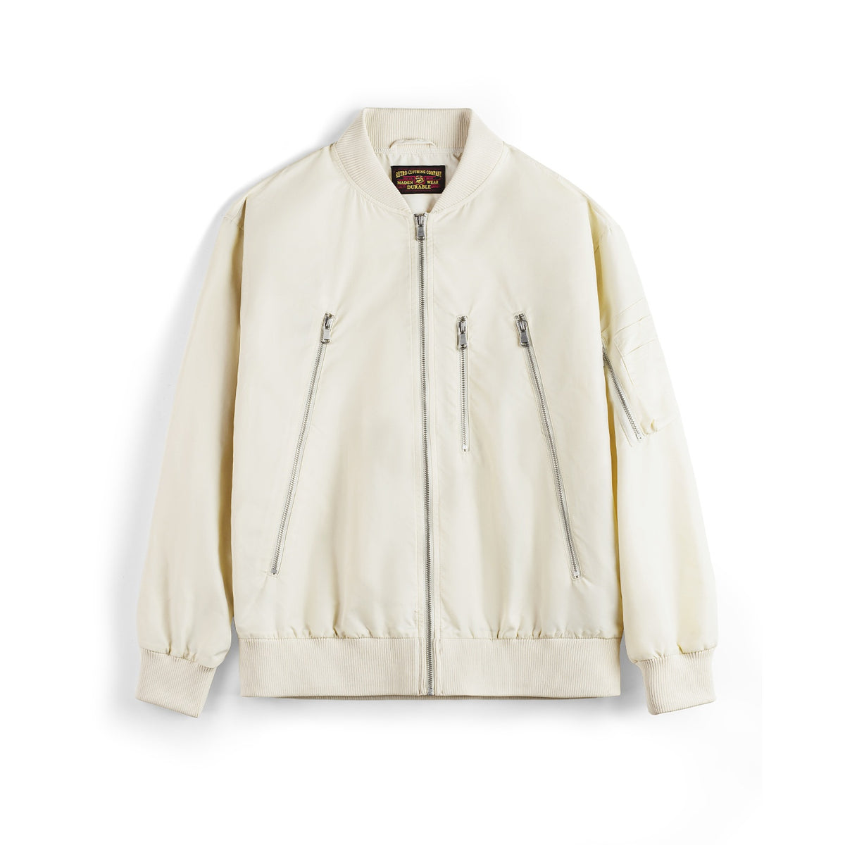 Veste pilote casual blanc L2B Nylon mince uniforme de baseball