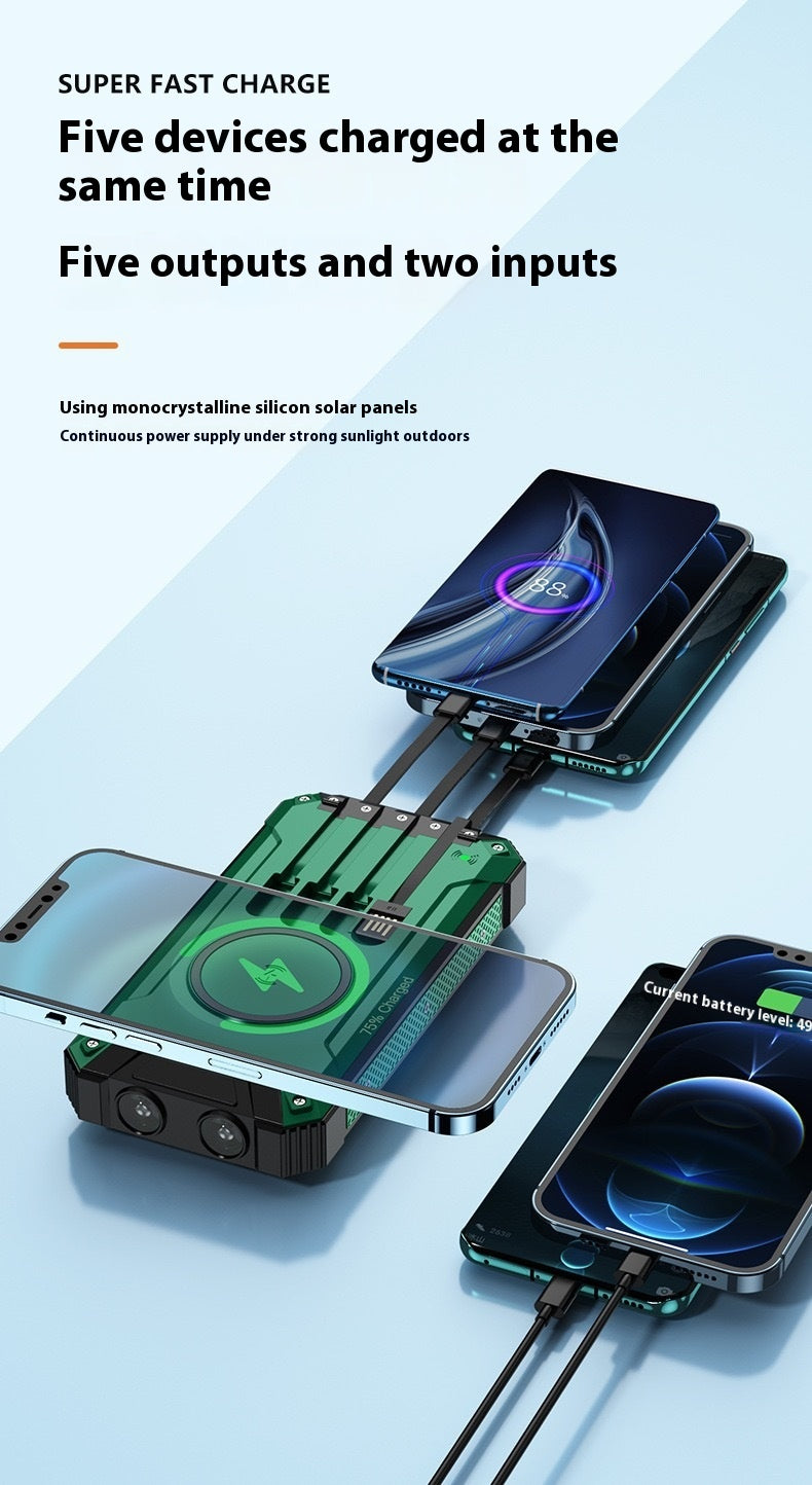Outdoor Solar Wireless High-Capacity Power Bank