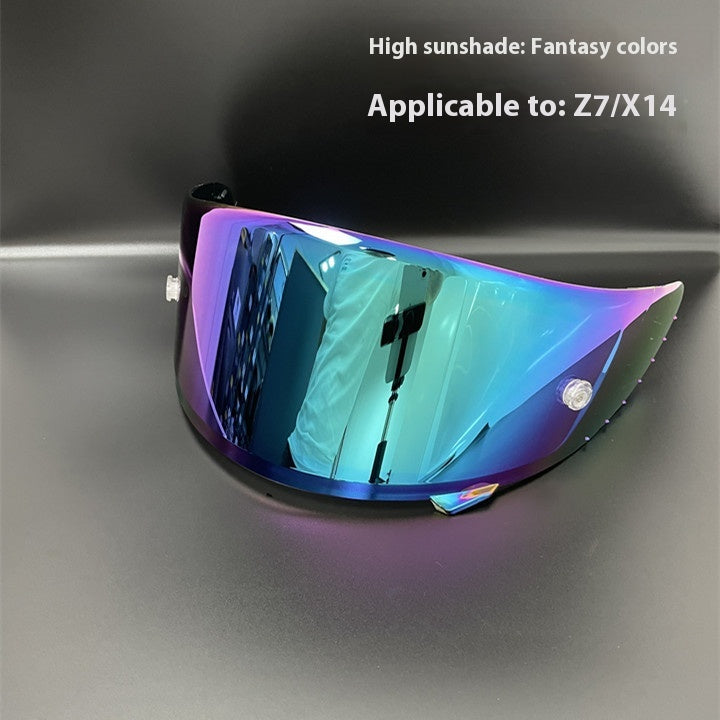 Convient pour le casque RYD Electroplating Lens Full Face Casque Sunscreen Lens Antifog Set