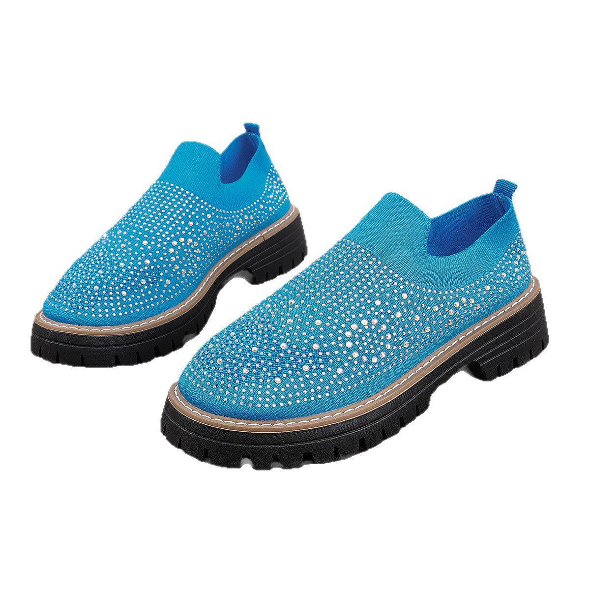 Sneakers casual féminins en Strass-Embelled Stretchy