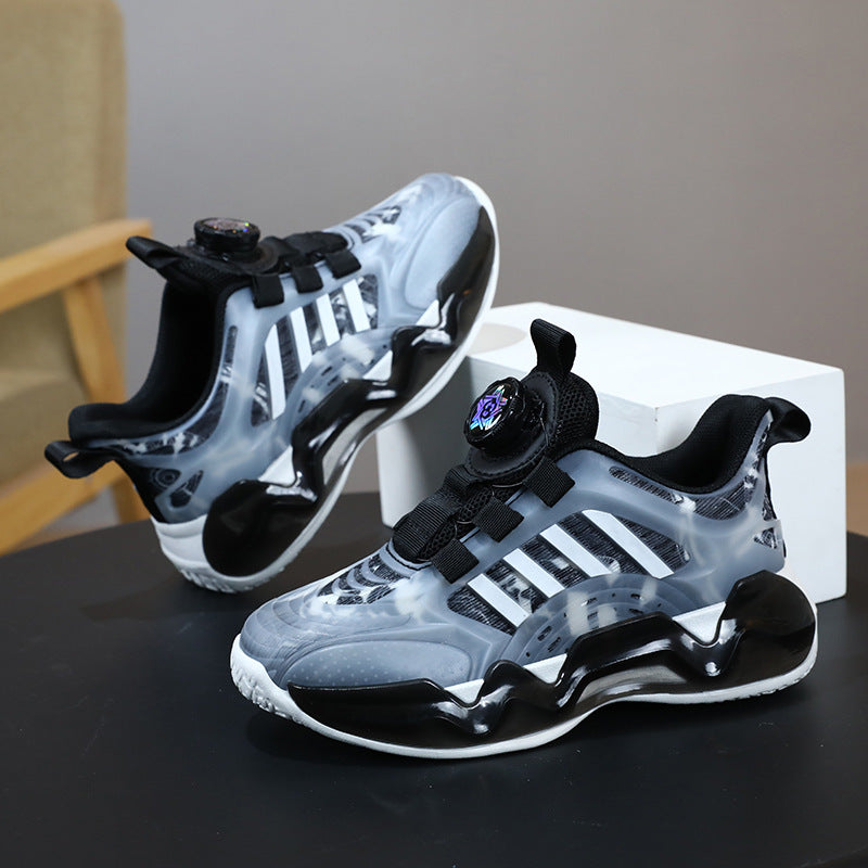 Chaussures pour enfants Rotating Button Boy Non-slip Soft Bottom