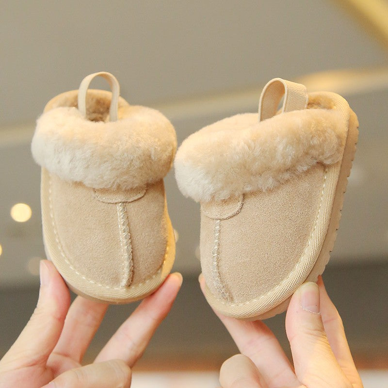 Suede Chaussures en coton doublé de polaire pour la marche des enfants