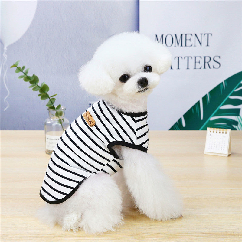 Vêtements pour animaux de compagnie Veste rayée Printemps et Été Loisirs