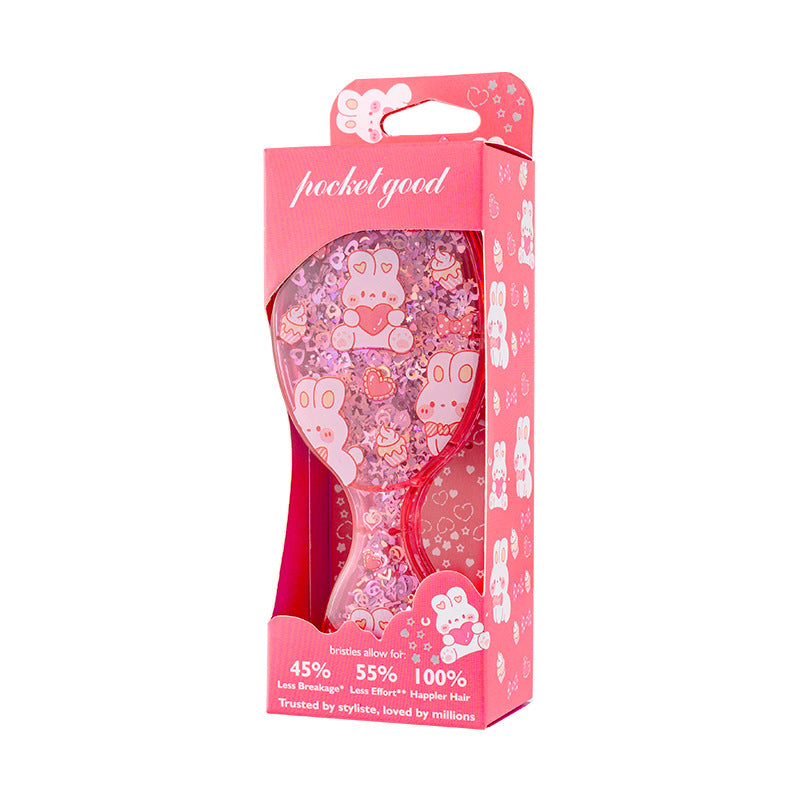 Peigne Sequined Mini Coussin d'air Peigne à cheveux lisse pour enfants Peigne Portable Petit Port