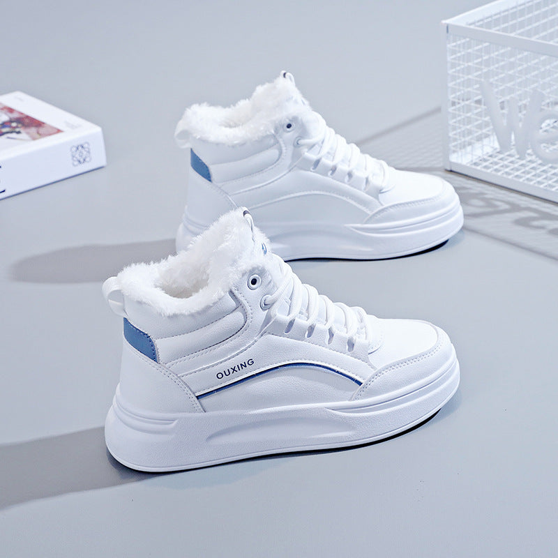 Chaussures casuales en coton, doublées de polaire