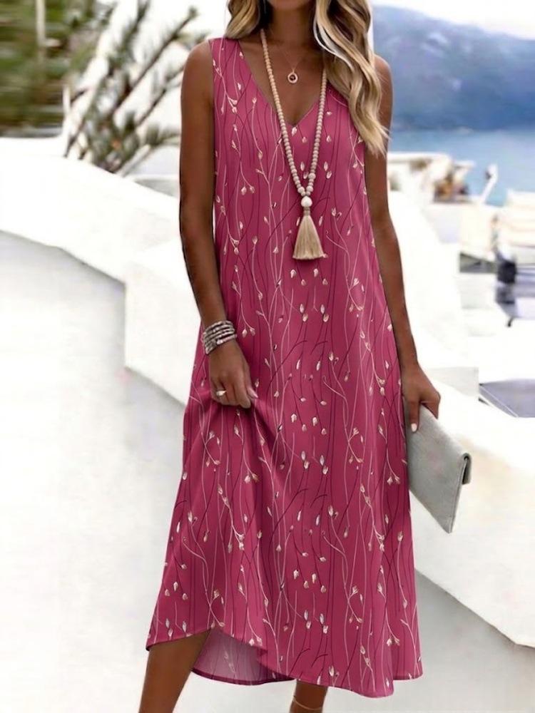 Robe sans manches en forme d'ourlet irrégulier