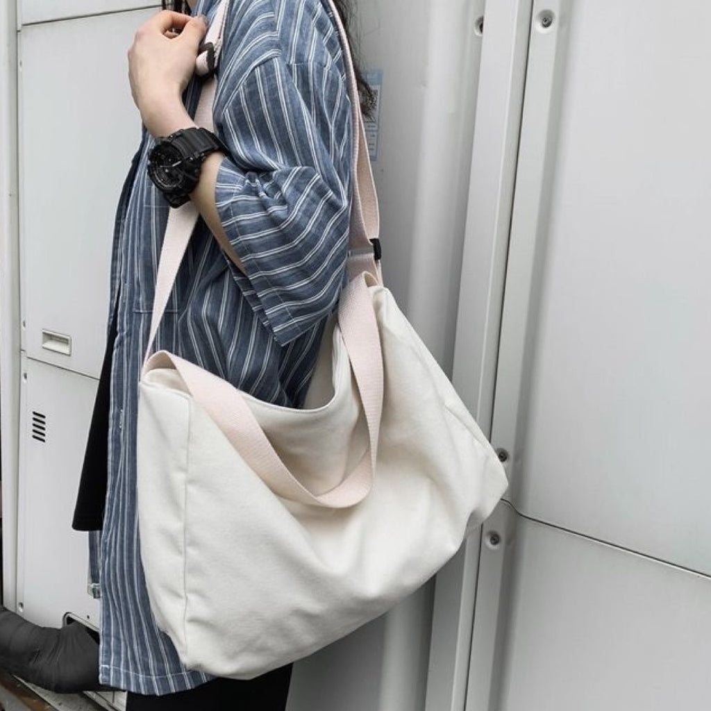 Sac de tutorat d'élève en toile de corps de couleur solide pour homme
