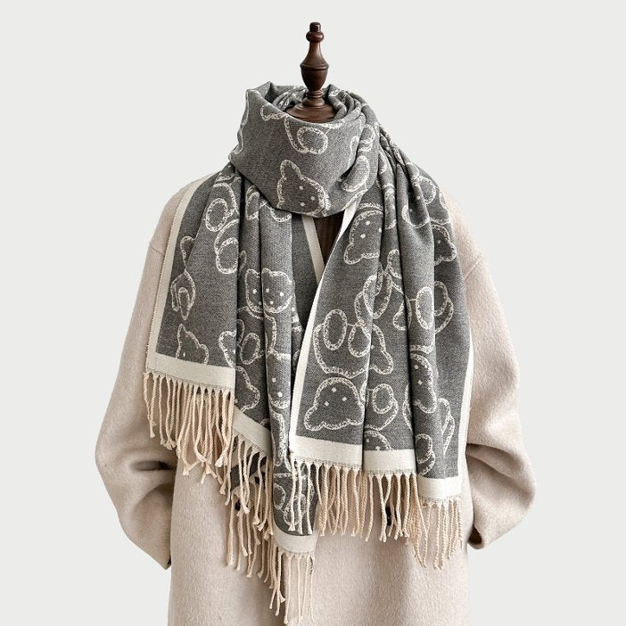Retro Châle à sensation de cachemire - Écharpe chaude douce haut de gamme pour femmes Écharpe d'automne