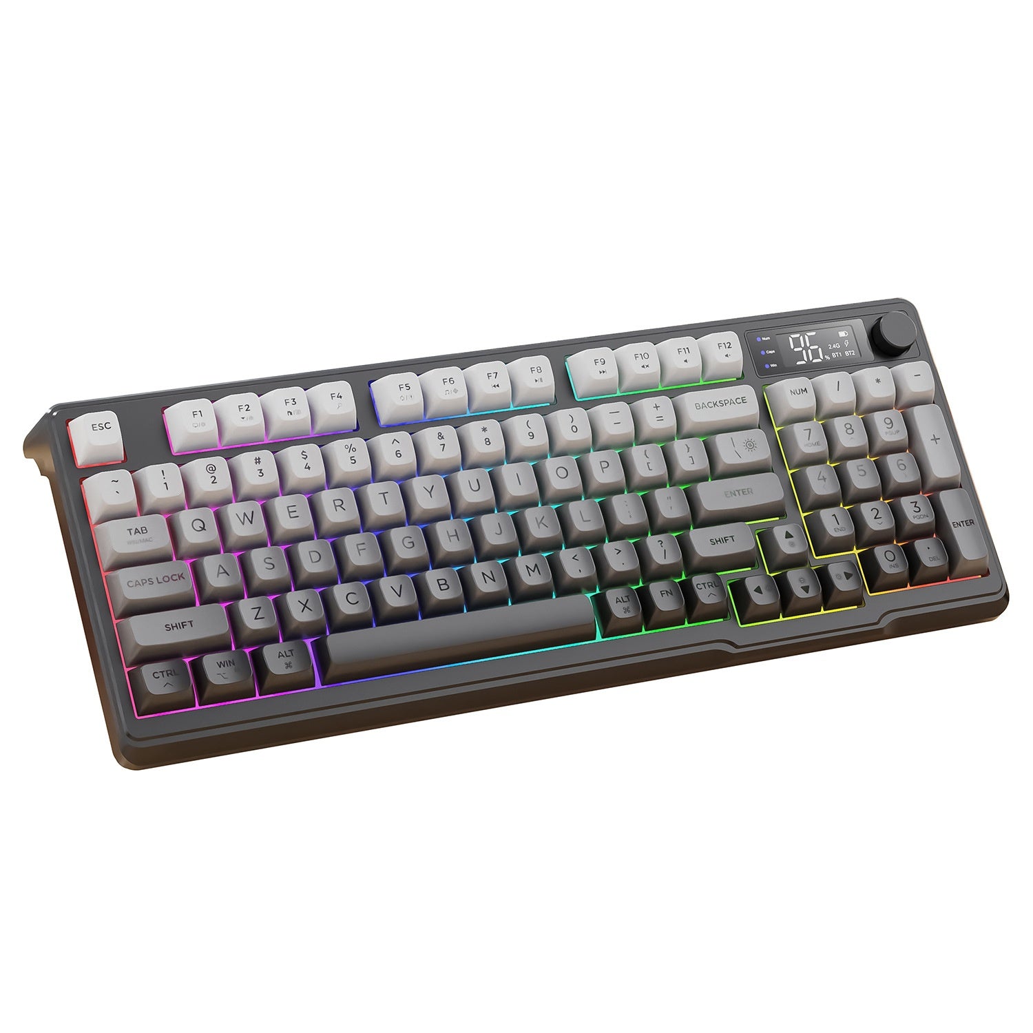 Wireless Bluetooth Double mode clavier Gradient Belt Display Computer Office
