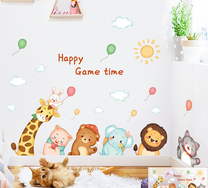 Stickers Armoire Cat Cartoon Stickers Décoration de chambre Créative Stickers Mur Litter Cat