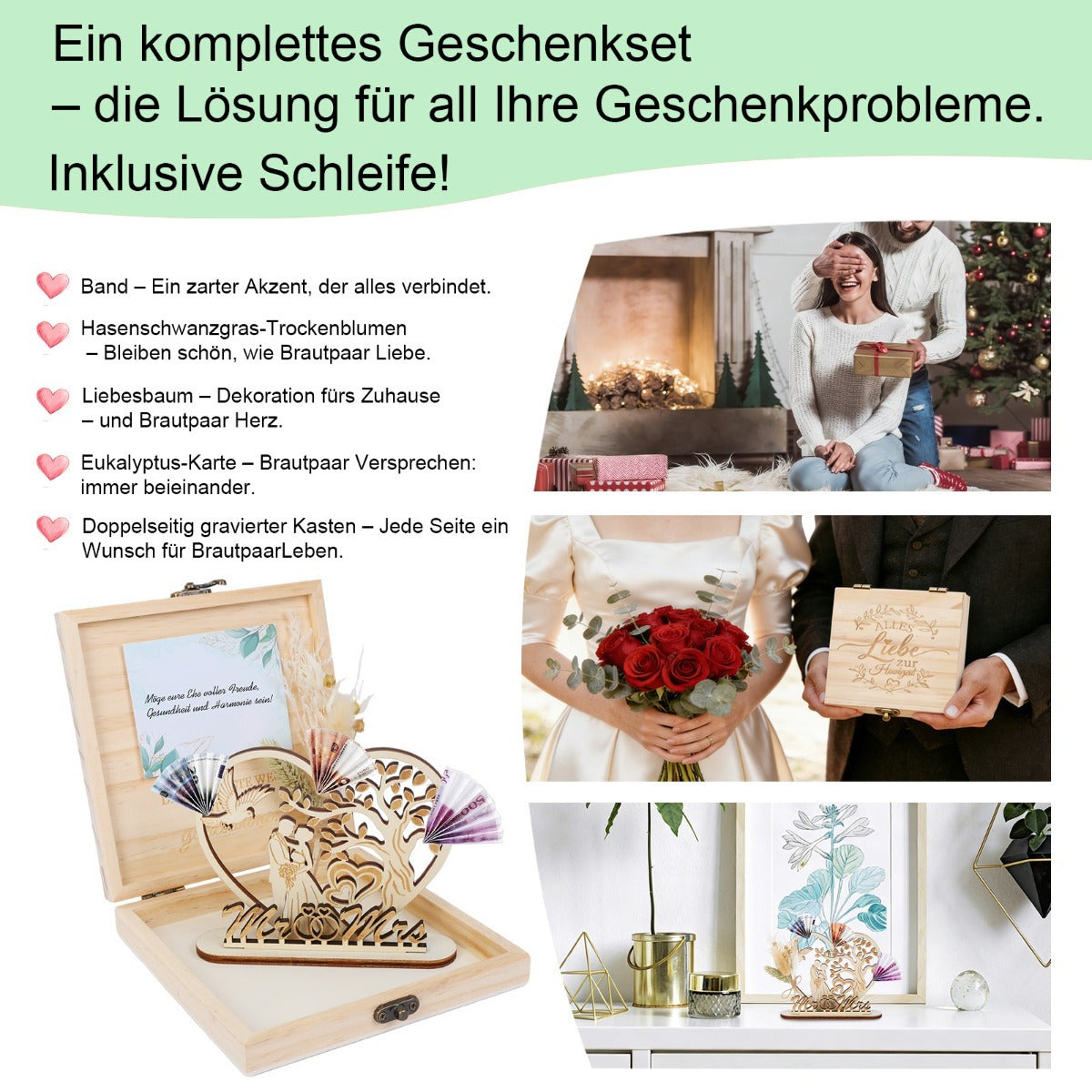 Boîte cadeau en bois pour mariage