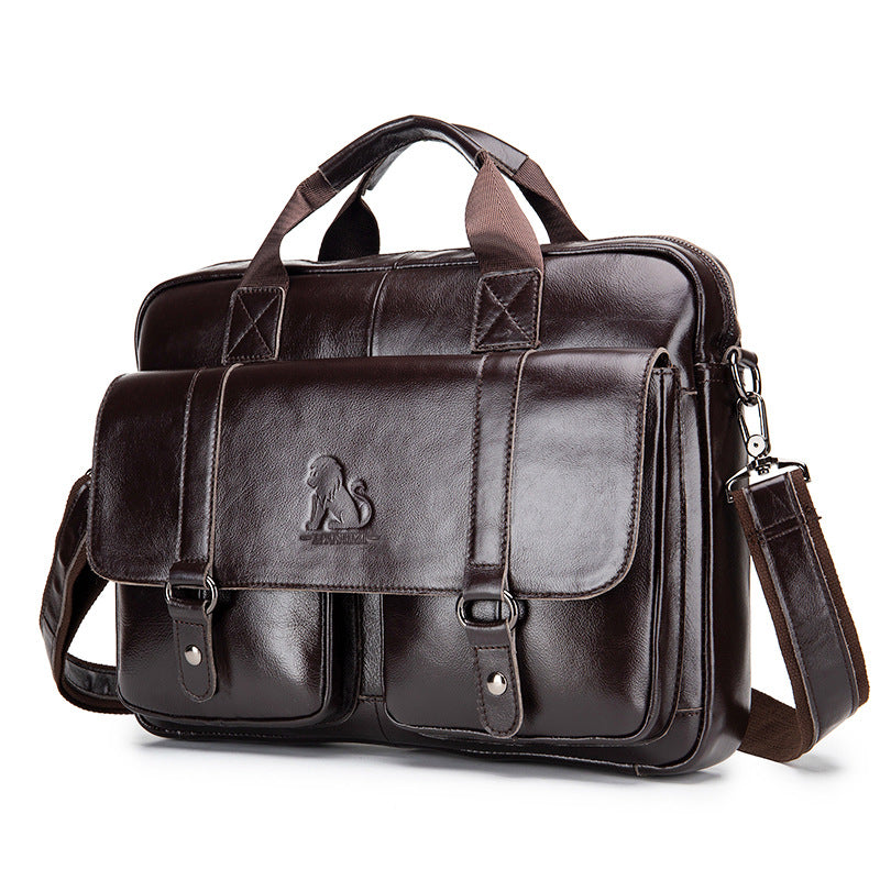 Sac à main Cowhide hommes affaires grande capacité