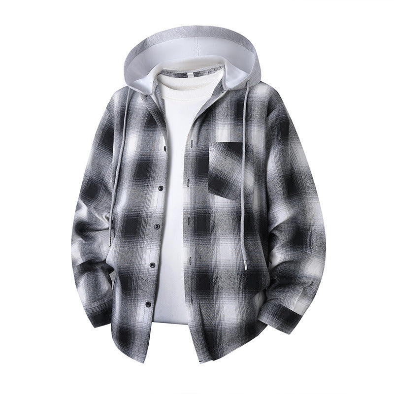 Printemps et automne Hommes et femmes Plaid chemise à manches longues