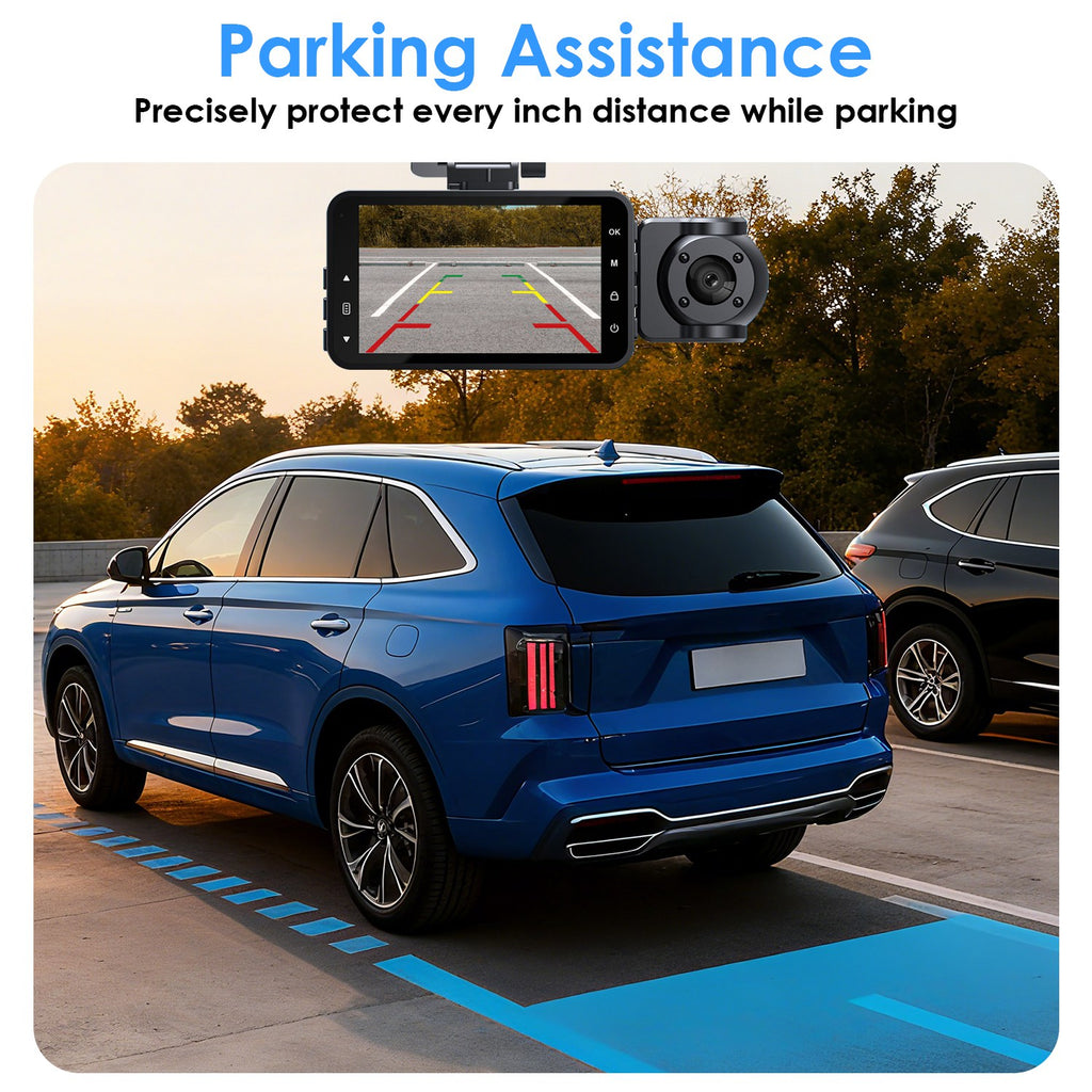 WiFi FHD 1080P 3 canaux voiture Dash Cam arrière à l'intérieur avec détection de mouvement de carte MMC 32G