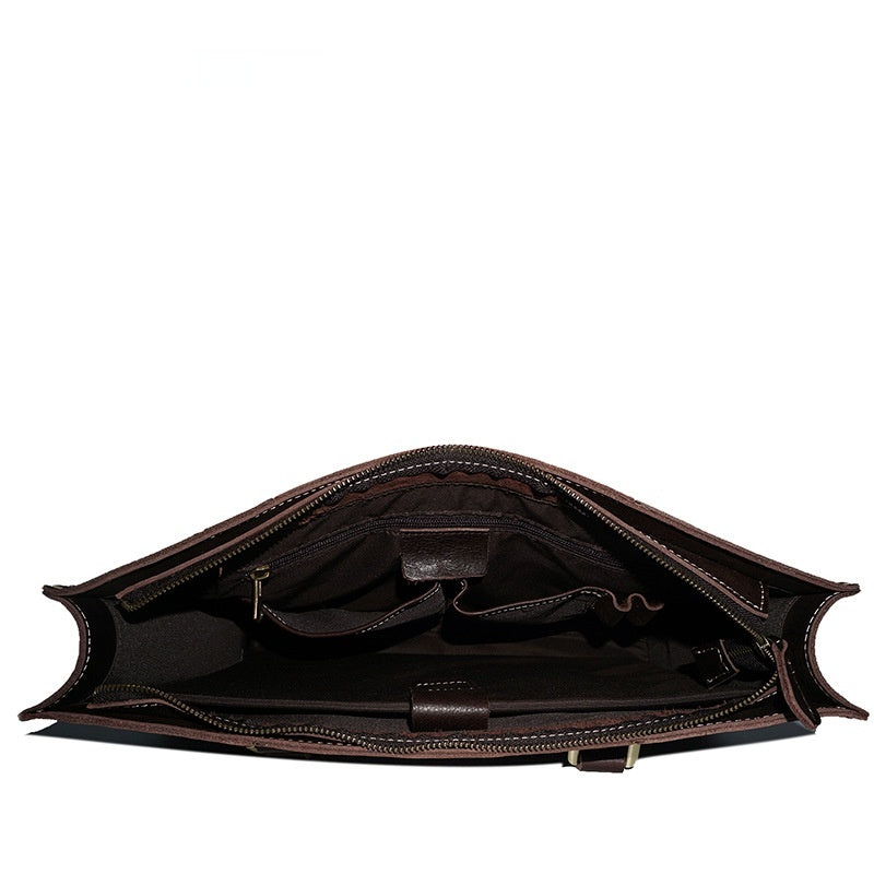 Première couche Cowhide Oily Sac de messager en cuir