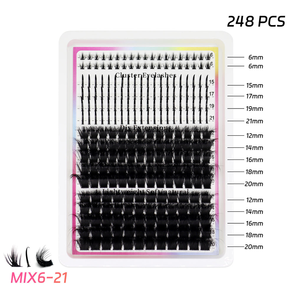 Faux cils segmentés de style féodal et mal emballés