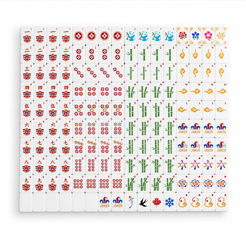 Ensemble de carreaux de Mahjong flottant 160PCS Style classique avec 3 dés