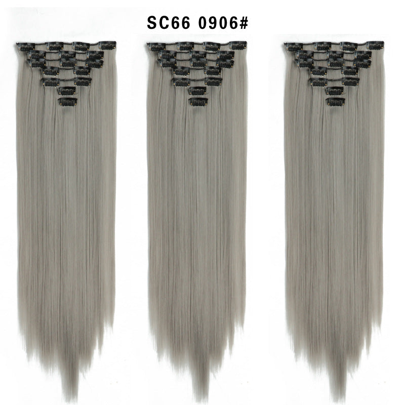 16 Carte Sept-pièces Coiffure Perruque Beauté Chimique Perruque Ensemble de Perruque Cheveux Extension