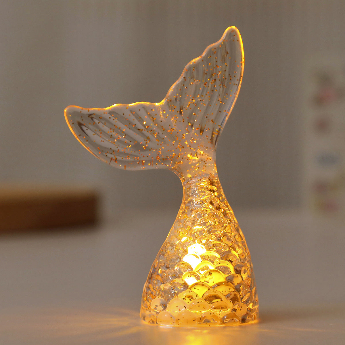 Bougie électronique lumière créative sirène lumineuse Tail Night Light Ins Ornements de bureau M