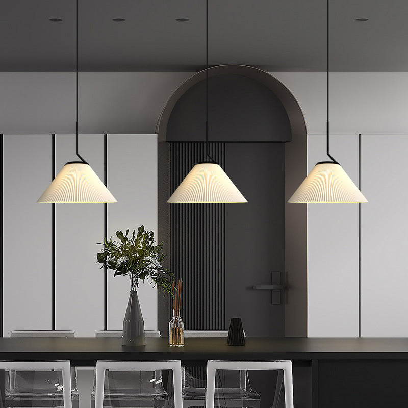 Retro Salle à manger plissée tissu crème luminaires