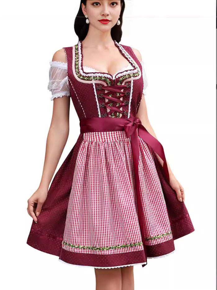 Halloween Maid Uniforme Barpool Femmes sexy Mini robe Dirndl