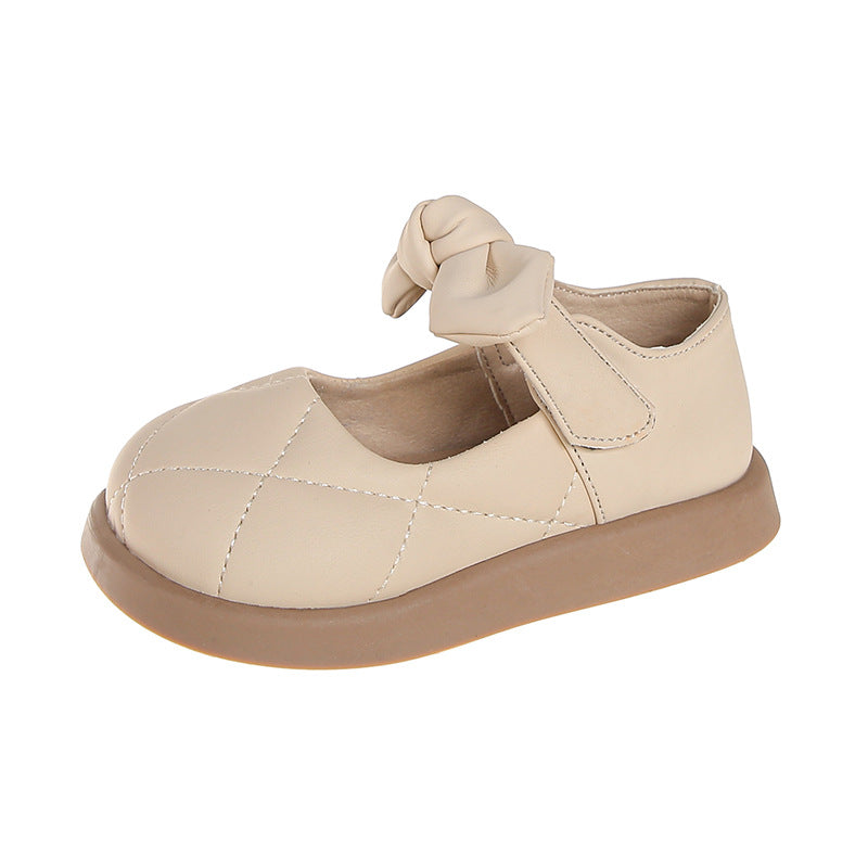 Princesse Chaussures Filles Lolita Bow Chaussures en cuir Lady Souple Bouche Douce Fond P