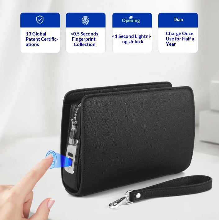 Men's Smart Fingerprint Synthetic Leather Bag