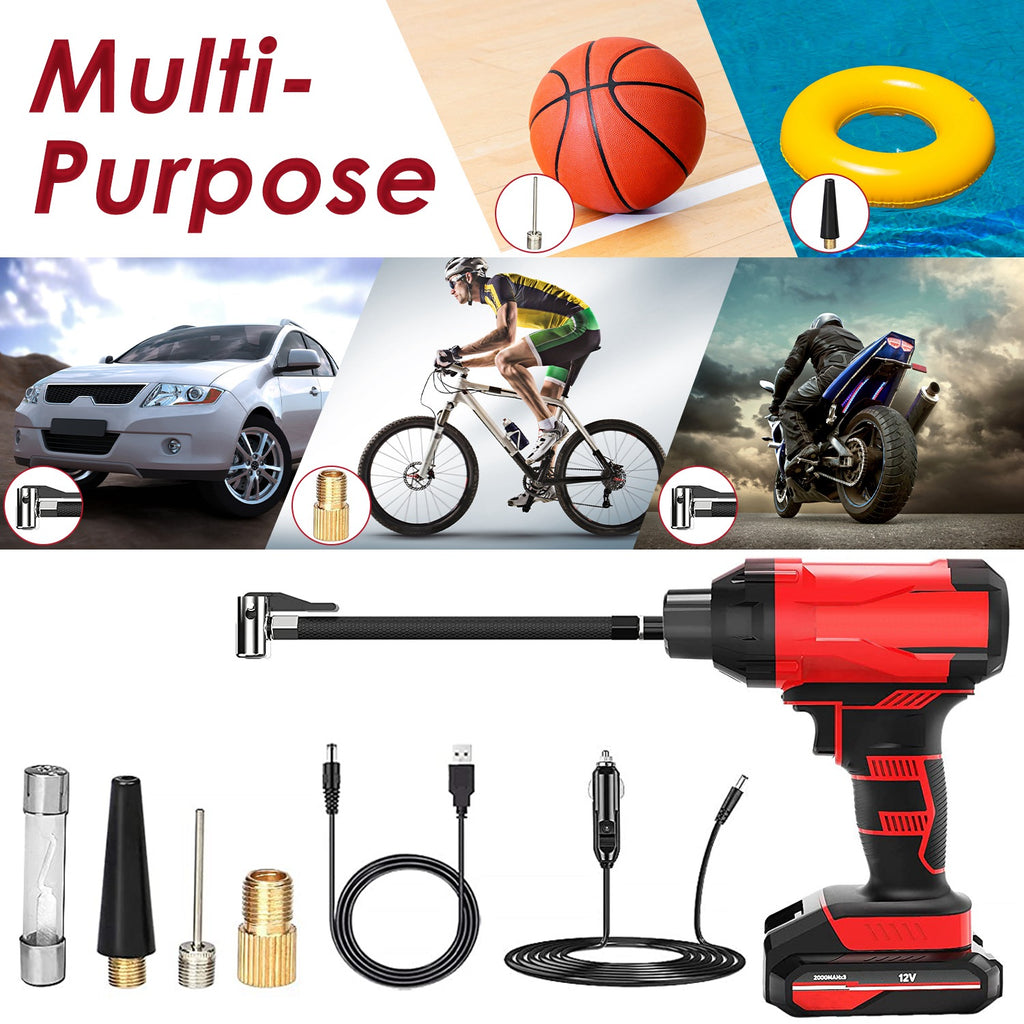 1Pc 150PSI Pneu de voiture sans fil gonflable rechargeable 2V Portable Compresseur d'air électrique