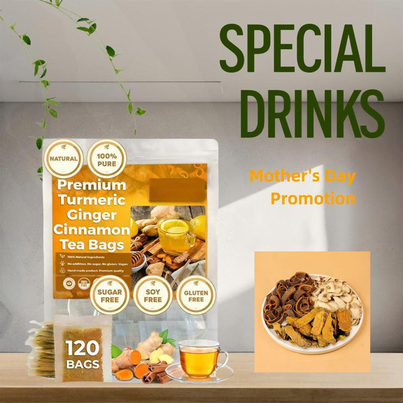 120 sacs Turmeric Ginger Cinnamon Tea Bags