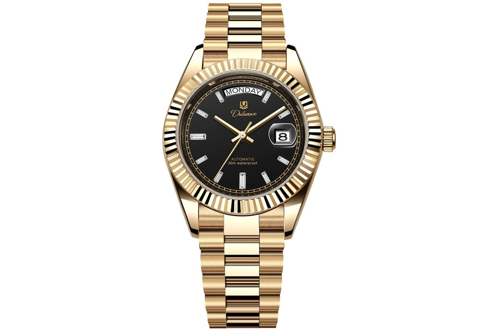 Montre mécanique homme automatique double-calendrier