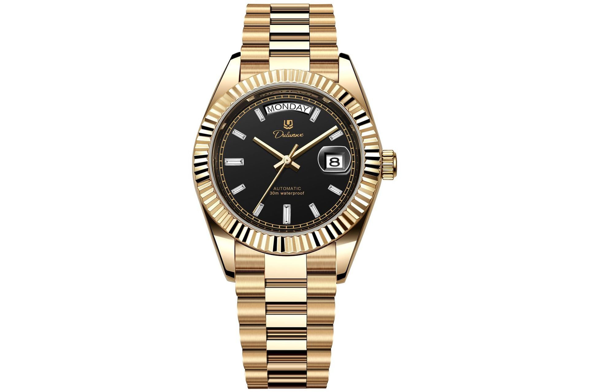 Montre mécanique homme automatique double-calendrier